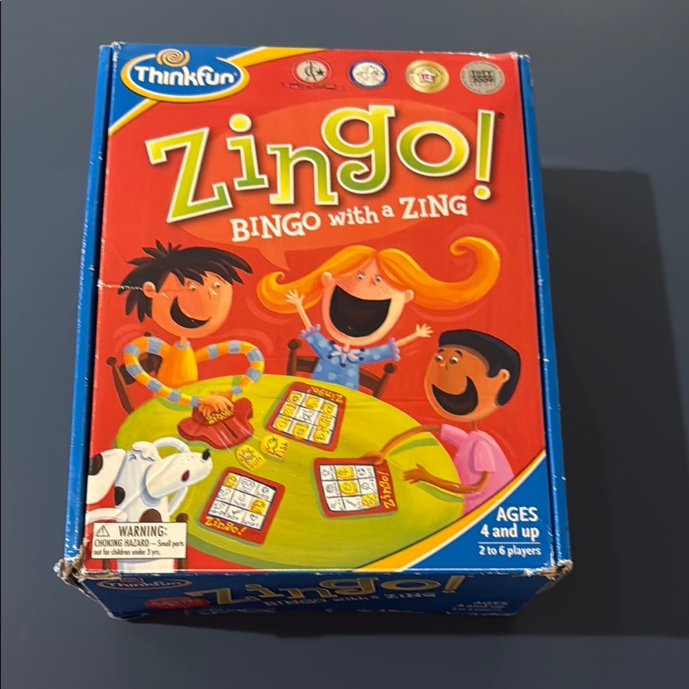 Think! Zingo! Bingo with a Zing Game. Board game. 4yrs. So fun. Learn words.